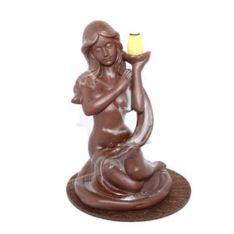 Подставка под стелющиеся благовония Девушка терракот 9см-15.5см