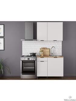 Венера (1000) МДФ кухонный гарнитур (МДФ с ПВХ белый матовый (гладкий)