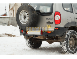 Задний силовой бампер серии Трофи на Chevrolet NIVA 2002-2020 (03.117.02)