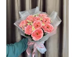 Букет пионовидных роз "Мандарин"