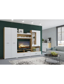 Дуб Золотой- МДФ Белый глянец