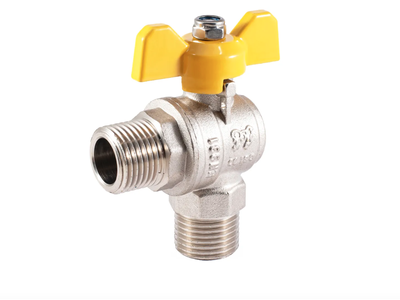 Кран шаровый газовый угловой "ProFactor"  1/2 нар/нар (бабочка)