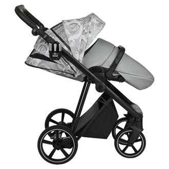 Коляска 3в1 Roan Sol Flowers Gray/Black (руч.Черная)