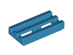 Tile, Modified 1 x 2 Grille with Bottom Groove / Lip, Dark Azure (2412b / 6152109)