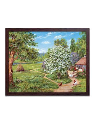 Картина для интерьера в раме  742кор 40*50 "Деревенский пейзаж".