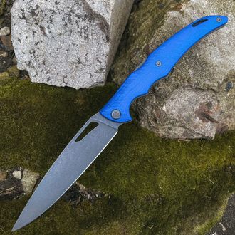Складной нож Кайман XL (Сталь N690, васильковый G10)