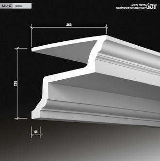Карниз 4.01.103 сборный - 265*360*2000мм