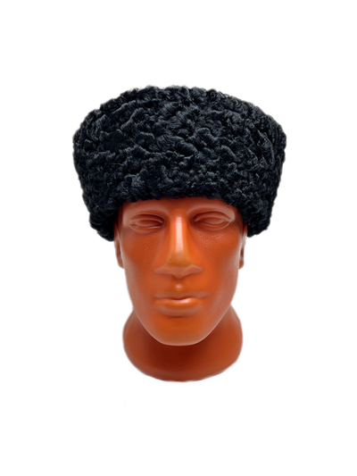 Кубанка из Черного каракуля 10см - Красный верх