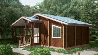 Баня из клееного бруса ПБ-19, 56 м2