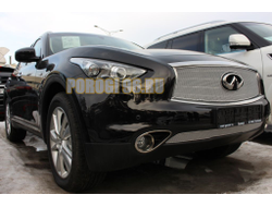 Защита радиатора Infiniti FX37 2010-2012/FXII37 2012-2013/QX70 2013-... (дизель) chrome низ с FCW PREMIUM