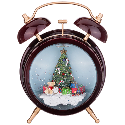 Будильник музыкальный с Елью в шаре со светом, 6,5*14*18 СМ