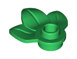 Plant Plate, Round 1 x 1 with 3 Leaves, Green (32607 / 6229130)