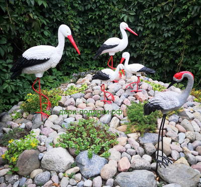 Аисты в гнезде Влюбленная пара (Аист-80см, аист-115см ) полистоун Аист - является символом новой жизни. Согласно русским народным поверьям, аист - птица, приносящая счастье в Ваш дом. Также аист покровительствует рождению детей.