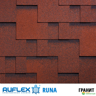 Гибкая черепица Ruflex Runa (Руфлекс Руна) цвет: Гранит