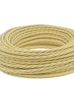 Провод витой в ретро стиле ПРВ 3х2.5 слоновая кость