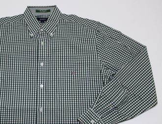 Рубашка в клетку GANT Зеленый / Белый