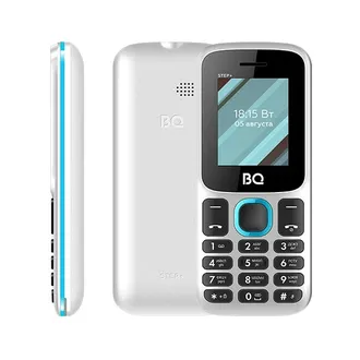 4630055241996  Мобильный телефон BQ 1848 Step+ White+Blue, 2 SIM-карт,   32 Mb, 32 Mb, 2G GSM 850/900/1800/1900, Bluetooth V2.1+EDR Экран: 1.77 &quot;, 5:4, 128*160, цветной