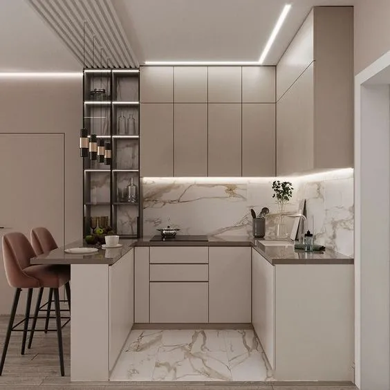 Кухня угловая с барной стойкой, 2400*3000мм. Материал фасадов МДФ. Срок изготовления от 30 рабочих дней. Цена на момент изготовления 172000 руб.