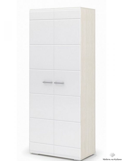 Симба шкаф 2-х створчатый Белфорт/Белый глянец