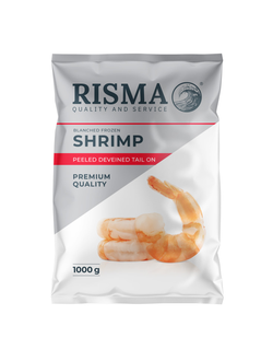 Креветки бланшированные очищенные с хвостом (Risma) 31/40  (1кг.)