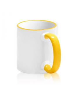 708229 Кружка белая с цветной отделкой под нанесение