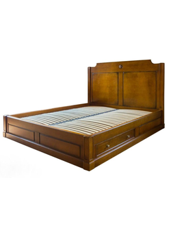 Кровать деревянная с ящиками.