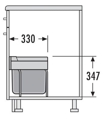 Встраиваемое ведро для мусора 28л Space Saving Hailo