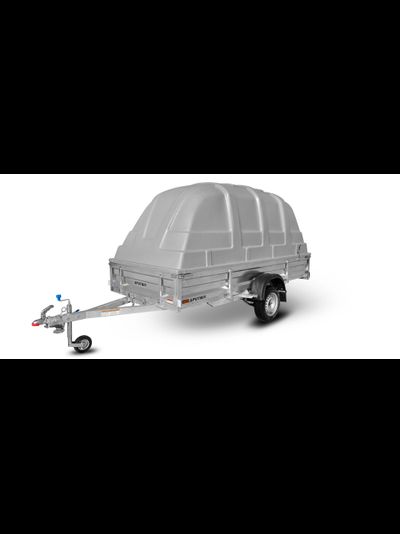 Прицеп «Спутник PRO» (3440x1500x380) пластиковая крышка, оцинкованная рама, с силовым подрамником, LED оптика НОВИНКА!!!