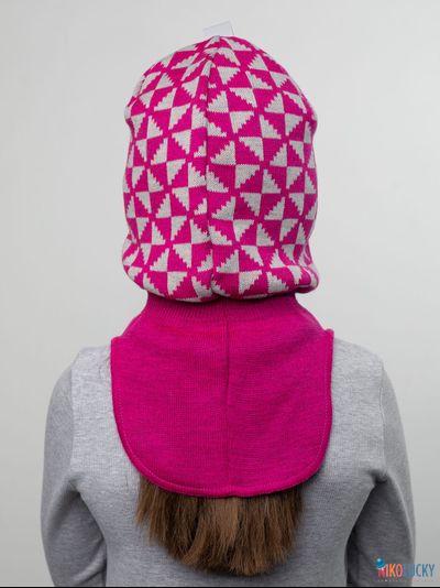 Шапка-шлем "Бантики" 20201-07, цвет малиновый, серый, р. 52-54