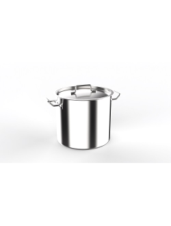 Котел 30 л. нерж. d=35 см. h=32 см. тройное дно с крышк. (индукция) MGsteel /1/