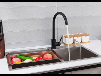 Смеситель Frap для кухни F40899-4 черный боковая ручка