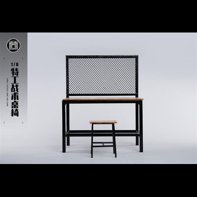 Стол и табурет 1/6 (деревянные) - КОЛЛЕКЦИОННАЯ ДИОРАМА 1/6 Agent Tactical Desk and Chair (M2419) - MMMTOYS