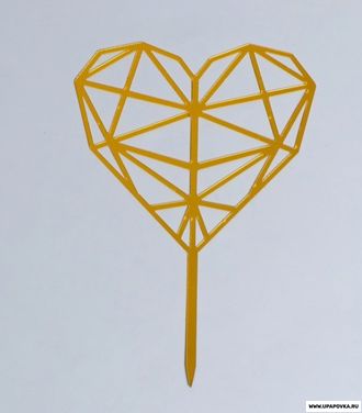Топпер «Сердце» Геометрия Золотой