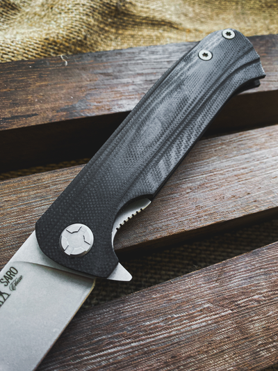 Складной нож ЧИЖ-DOUBLE рукоять G10, цвет черный