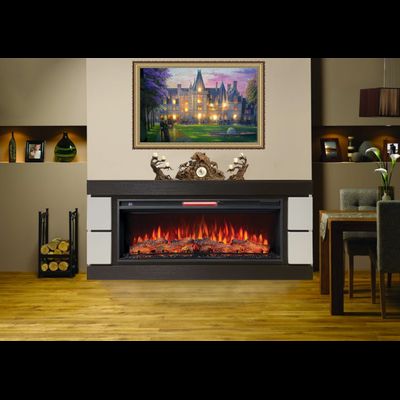 Линейный электрокамин Норман BL-WT с очагом Joker 45