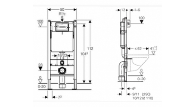 Комплект Cersanit City New Clean On унитаз + инсталляция + стеклянная кнопка смыва