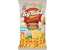 Соломка со вкусом сырного соуса из цельного картофеля обжаренная "Бульба sticks"75г