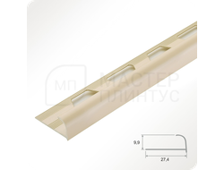 Алюминиевый окантовочный профиль для плитки ПО 10 слоновая кость