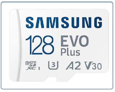 Карта памяти microSDXC UHS-I U3 Samsung EVO PLUS 128 ГБ, 130 МБ/с, Class 10, + переходник SD