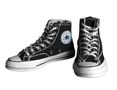 Женские кеды Converse (черные) 1/6 - women's classic black (WT-CO44) - WHOHO TOYS