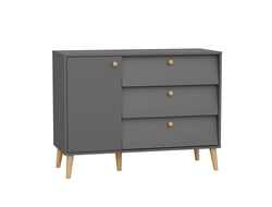 Спальня АФИНА - Комод с дверкой и тремя ящиками Графит