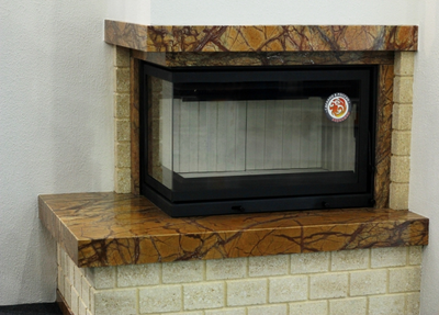 Каминная топка Альфа 700 L/LB белый/черный шамот два стекла левая, Экокамин (Россия)