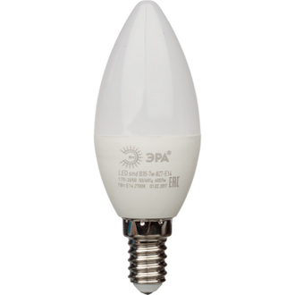 Лампа светодиодная Эра 7W E14 2700k тепл.бел.свеча LED B35-7W-827-E14