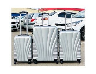Комплект из 3х чемоданов ABS Olard ракушки S,M,L серый