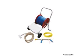 Тележка наматывателя шланга 100 м  с барабаном и шлангом 100 м 10 x 16 с пистолетом и соед. шлангом