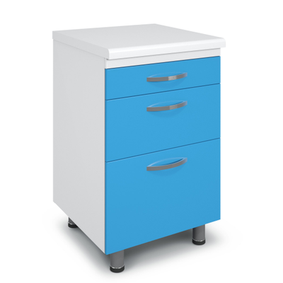 Тумба металлическая с ящиками на опорах ТМЯ-3.0