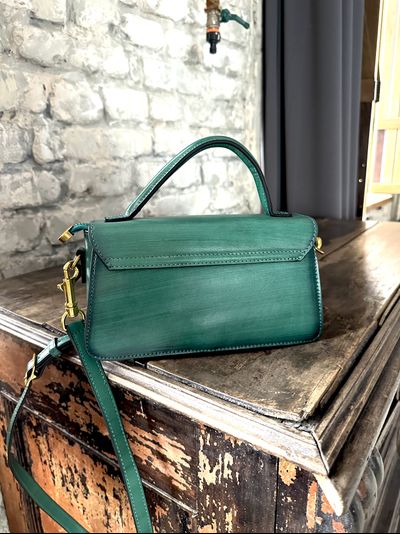 Женская сумочка из натуральной кожи Vera Pelle, бирюзовая. Арт. 0283918