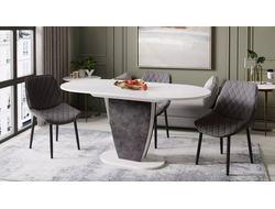 Стол обеденный Монреаль Тип 1 Белый глянец/моод темный