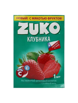 Растворимый напиток ZUKO Клубника  20г*12шт*8 блоков.