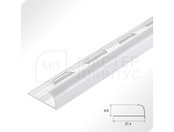 Алюминиевый окантовочный профиль для плитки ПО 10 белый глянец